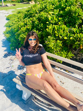 Load image into Gallery viewer, Grassitude Black Women’s Crop Tee
