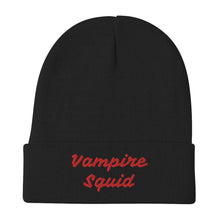 Load image into Gallery viewer, Vampire Squid "Blood Red" Embroidered Beanie

