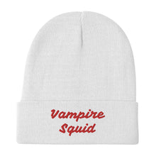 Load image into Gallery viewer, Vampire Squid "Blood Red" Embroidered Beanie
